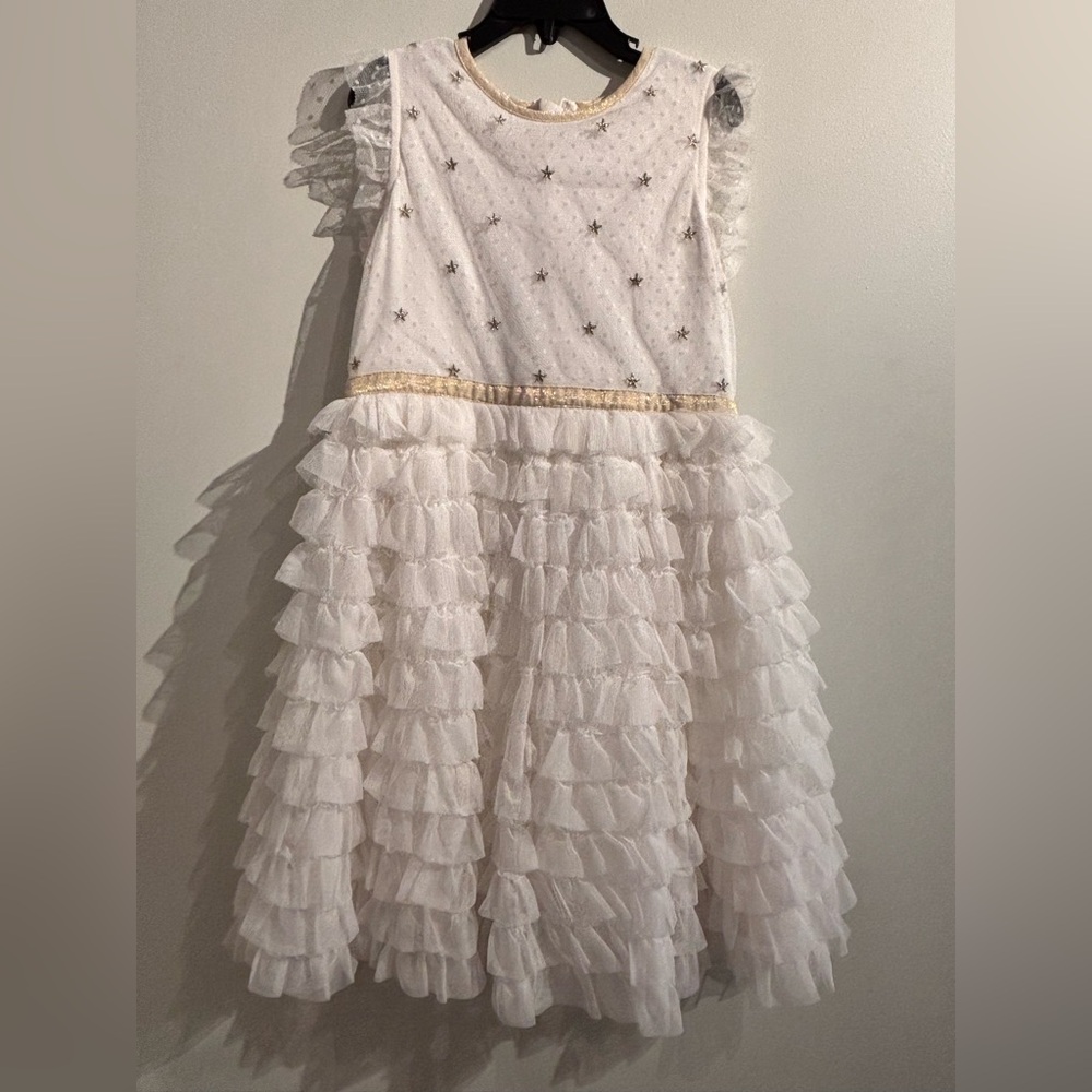 Mini BODEN Girls White Tulle Dress - Size 7/8